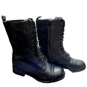 Rampage 9 Women's Mid Calf Black Combat Boot